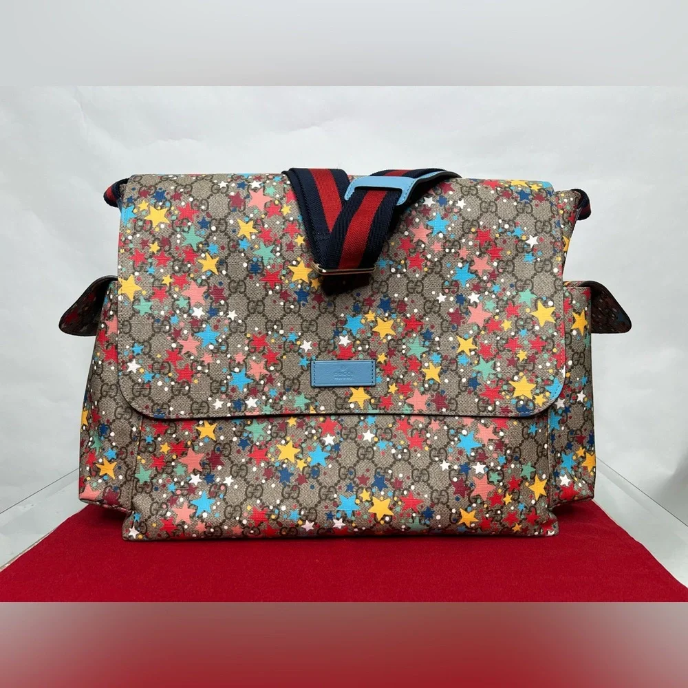 Gucci Diaper Bag GG Star Print Baby Diaper Authentic Original Supreme Milticolor - Picture 2 of 16